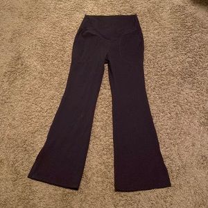 Black HALARA crossover flare leggings